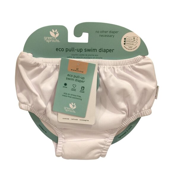 green sprouts Eco Pull-Up Swim Diaper Size 4T 38-46 lbs White - Picture 1 of 3